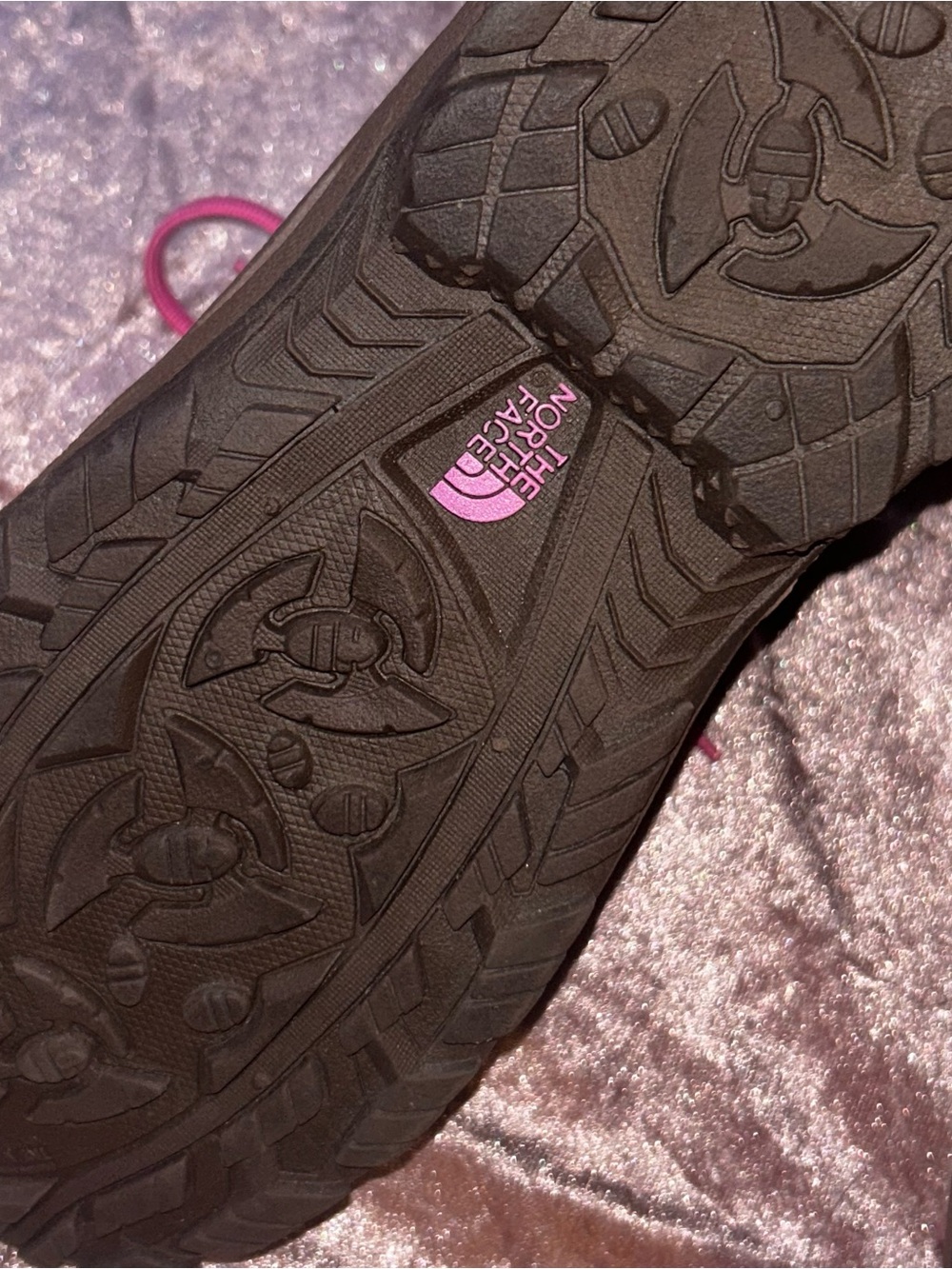 The North Face Brown Winter Boots with Pink Laces girls size 7 - Picture 15 of 16